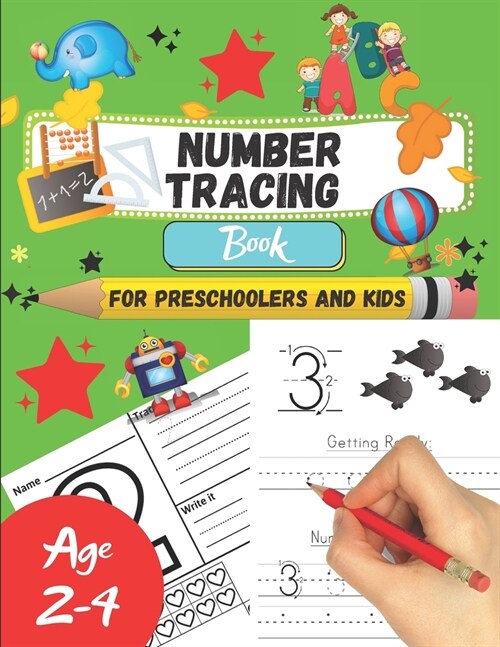 Number tracing Book For Preschoolers And Kids Age 2-4: 1 to 20! Pen control and handwriting practice filled with fun and relaxing line shapes & math a (Paperback)