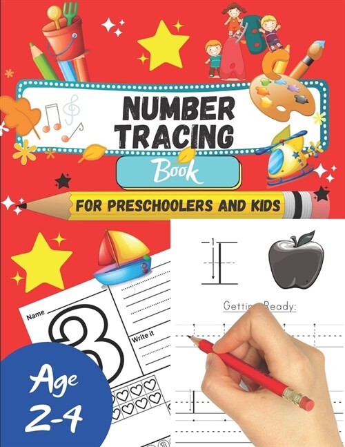 Number tracing Book For Preschoolers And Kids Age 2-4: 1 to 20! Pen control and handwriting practice filled with fun and relaxing line shapes & math a (Paperback)