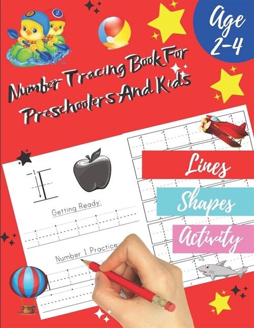 Number tracing Book For Preschoolers And Kids Age 2-4: 1 to 20! Pen control and handwriting practice filled with fun and relaxing line shapes & math a (Paperback)