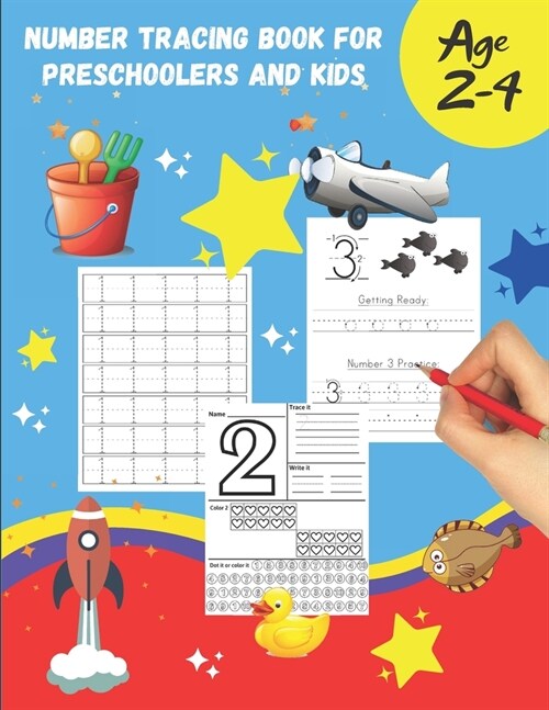 Number tracing Book For Preschoolers And Kids Age 2-4: 1 to 20! Pen control and handwriting practice filled with fun and relaxing line shapes & math a (Paperback)