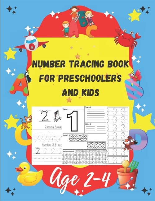 Number tracing Book For Preschoolers And Kids Age 2-4: 1 to 20! Pen control and handwriting practice filled with fun and relaxing line shapes & math a (Paperback)