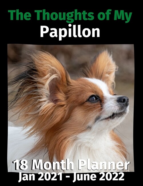 The Thoughts of My Papillon: 18 Month Planner Jan 2021-June 2022 (Paperback)