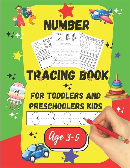 Number tracing Book For Toddlers And Preschoolers Kids Age 3-5: For fun and relaxing pen control and handwriting practice 1 to 20! Filled with line sh (Paperback)