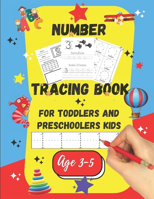 Number tracing Book For Toddlers And Preschoolers Kids Age 3-5: For fun and relaxing pen control and handwriting practice 1 to 20! Filled with line sh (Paperback)