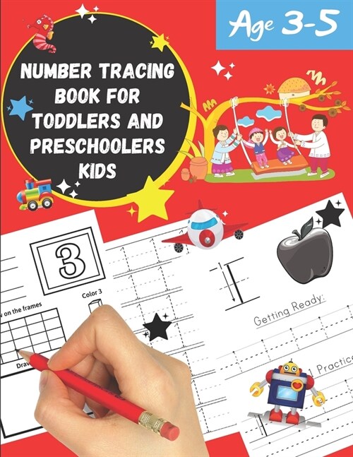 Number tracing Book For Toddlers And Preschoolers Kids Age 3-5: For fun and relaxing pen control and handwriting practice 1 to 20! Filled with line sh (Paperback)