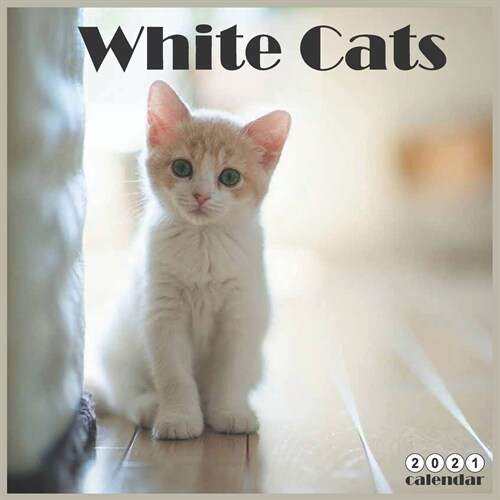 White Cats 2021 Calendar: Official Breed Cats Wall Calendar 2021, 18 Months (Paperback)