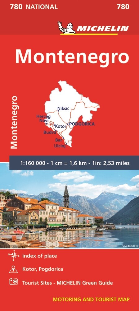 Michelin Montenegro Road and Tourist Map No 780 (Folded)