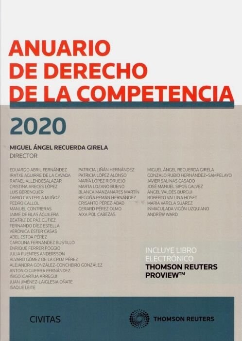 ANUARIO DE DERECHO DE LA COMPETENCIA 2020 DUO (Book)