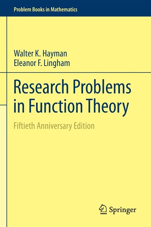 Research Problems in Function Theory: Fiftieth Anniversary Edition (Paperback, 2019)
