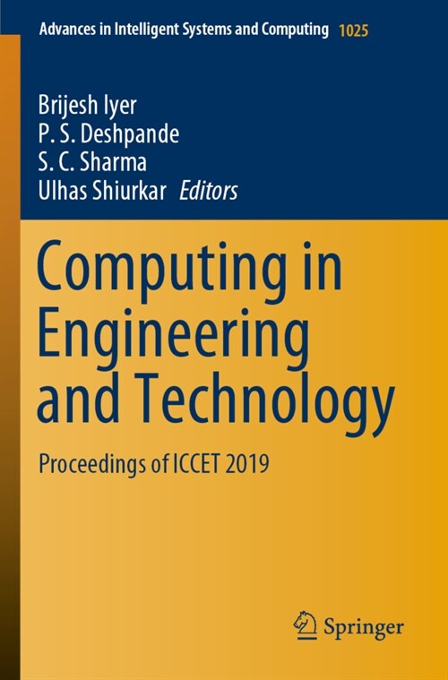 Computing in Engineering and Technology: Proceedings of Iccet 2019 (Paperback, 2020)