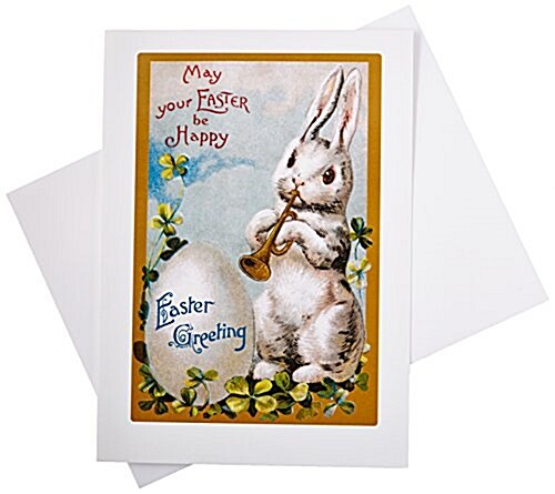 Easter Rabbit Playing Trumpet Blank Easter Card [With 6 Envelopes] (Other)