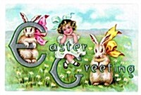 Bunnies and Girl Blank Easter Card [With 6 Envelopes] (Other)