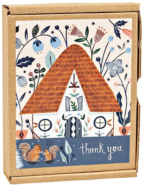 Cozy Cabin Thank You Greenthanks Notecards (Other)