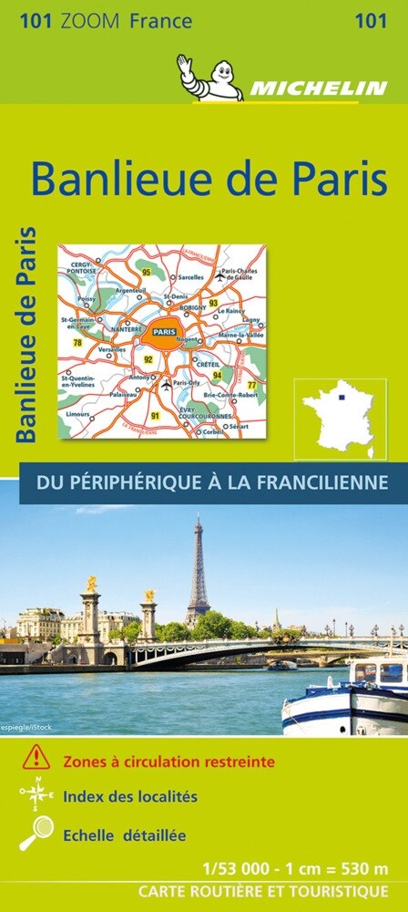 BANLIEUE DE PARIS 2021 (Outskirts of Paris) - Michelin Zoom Map 101 : Map (Sheet Map, 15 ed)