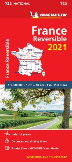 France - reversible 2021 - Michelin National Map 722 : Maps (Sheet Map)