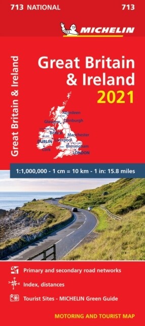 Great Britain & Ireland 2021 - Michelin National Map 713 : Maps (Sheet Map)