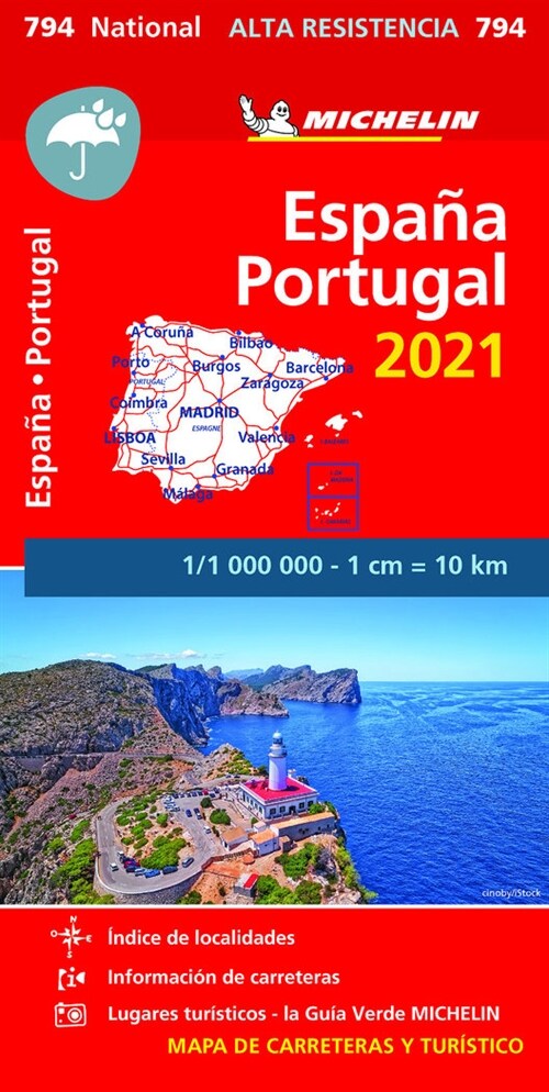 Spain & Portugal 2021 - High Resistance National Map 794 : Maps (Sheet Map)