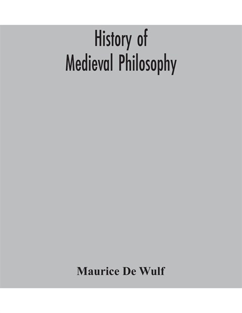 History of medieval philosophy (Paperback)