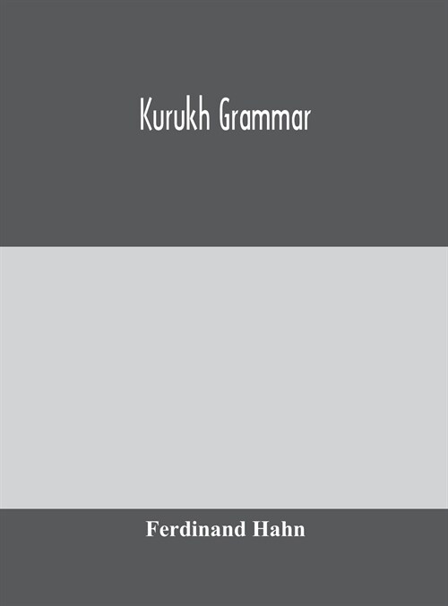 Kurukh grammar (Hardcover)