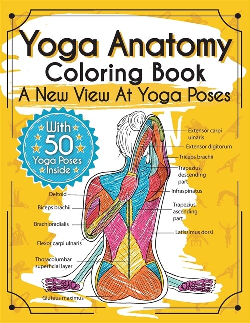 Yoga Anatomy Coloring Book: A New View At Yoga Poses (Paperback)