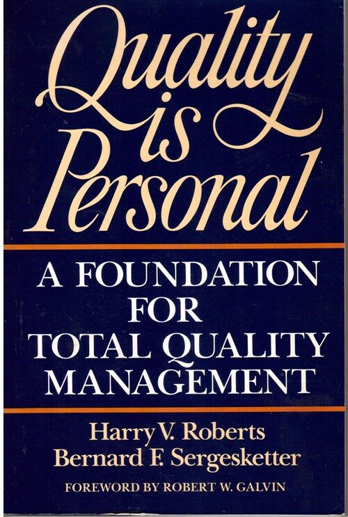 [중고] Quality Is Personal: A Foundation for Total Quality Management (Paperback)
