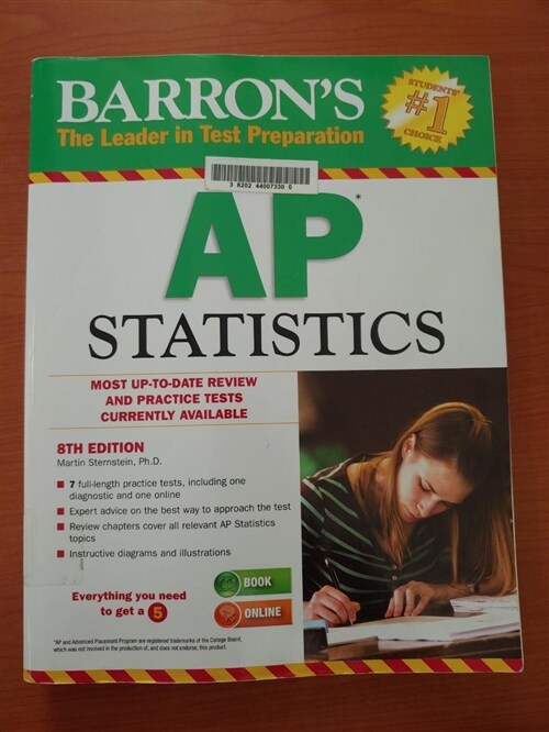 [중고] Barron‘s AP Statistics, 8th Edition (Paperback, 8, Revised)