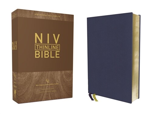 Niv, Thinline Bible, Genuine Leather, Buffalo, Blue, Red Letter Edition, Comfort Print (Leather)