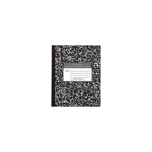 Roaring Spring Composition Notebook, 7 X 8.5 Wide Ruled, 48 Sheets, Black Marble (77333) (Other)