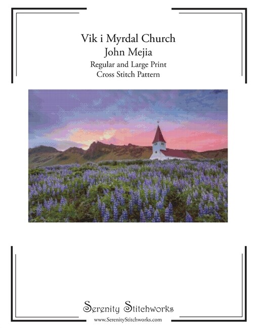 Vik i Myrdal Church Cross Stitch Pattern - John Mejia: Regular and Large Print Cross Stitch Pattern (Paperback)