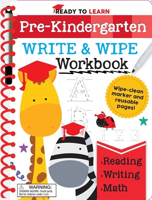Ready to Learn: Pre-Kindergarten Write and Wipe Workbook: Counting, Shapes, Letter Practice, Letter Tracing, and More! (Spiral)