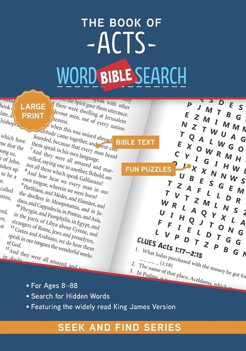 The Book of Acts: Bible Word Search (Large Print) (Paperback)