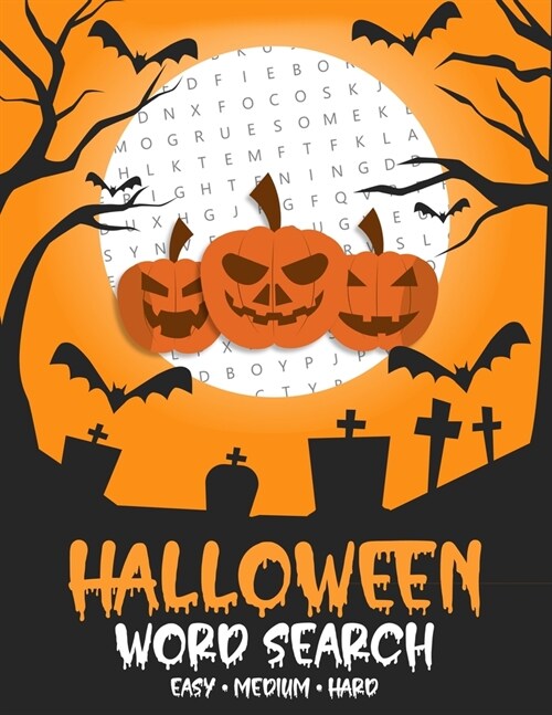 Halloween Word Search: Large Print Puzzle Book Fun For Adults and Kids (Paperback)