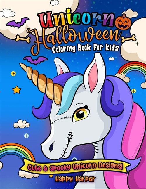 Unicorn Halloween Coloring Book (Paperback)