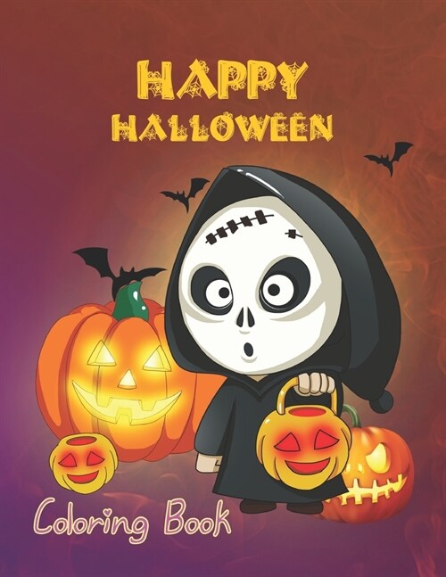 Happy Halloween Coloring Book: Best Gift Idea for Halloween, Fun Activity For Kids. Glossy Cover Design. (Paperback)