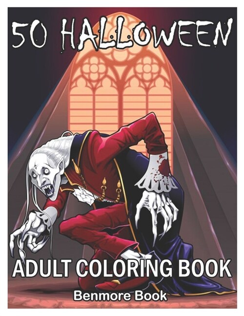 50 Halloween: Adult Coloring Book with Beautiful Flowers, Adorable Animals, Spooky Characters, and Relaxing Fall Designs (Paperback)