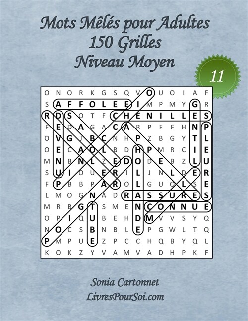 Mots M?? pour Adultes - Niveau Moyen - N?1: 150 grilles de mots cach? grandes tailles et grands caract?es avec solutions - Livre de jeux de mots (Paperback)