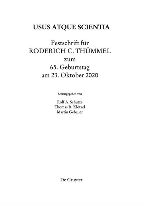 Festschrift F? Roderich C. Th?mel Zum 65. Geburtstag Am 23.10.2020 (Hardcover)