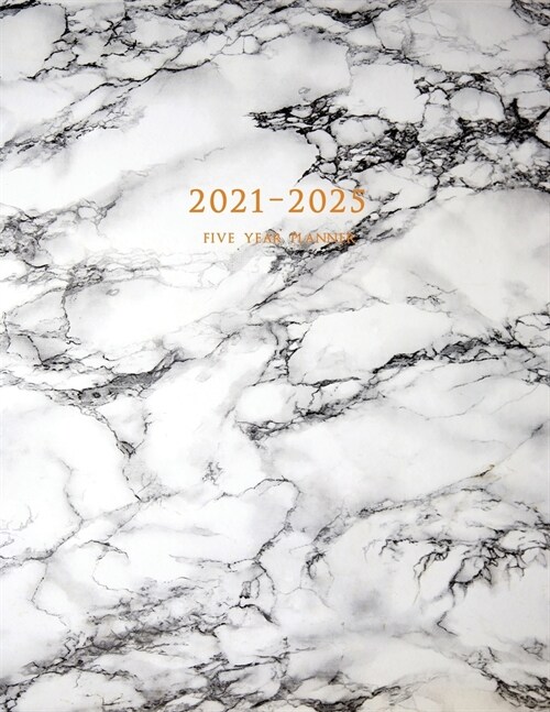 2021-2025 Five Year Planner: 60-Month Schedule Organizer 8.5 x 11 with Marble Cover (Volume 5) (Paperback)