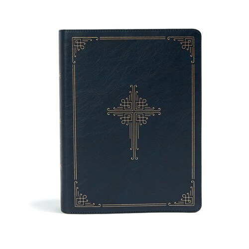 CSB Ancient Faith Study Bible, Navy Leathertouch: Black Letter, Church Fathers, Study Notes and Commentary, Ribbon Marker, Sewn Binding, Easy-To-Read (Imitation Leather)