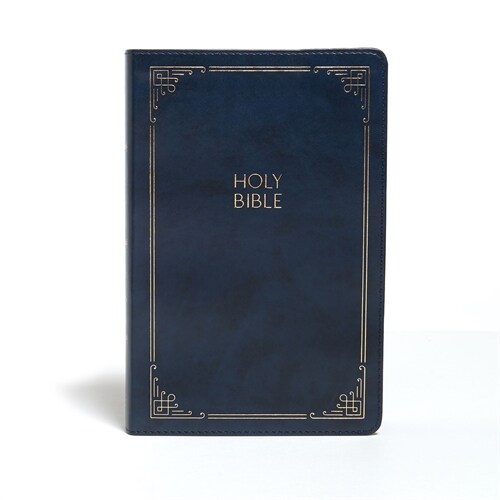 KJV Large Print Personal Size Reference Bible, Navy Leathertouch Indexed (Imitation Leather)