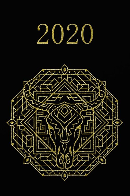 2020: Agenda semainier 2020 - Calendrier des semaines 2020 - Turquoise pointill?- Or noir, Cr?e (Paperback)