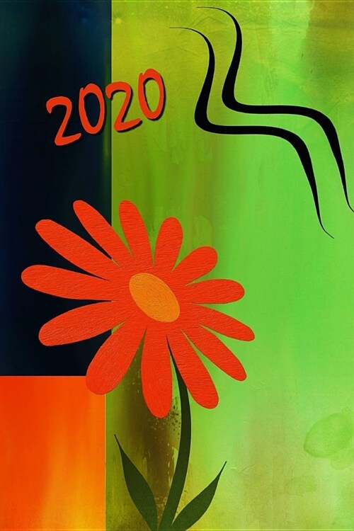 2020: Agenda semainier 2020 - Calendrier des semaines 2020 - Turquoise pointill?- fleurs (Paperback)