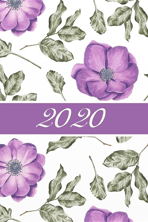 2020: Agenda semainier 2020 - Calendrier des semaines 2020 - Turquoise pointill?- Fleurs An?one (Paperback)