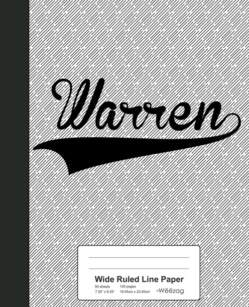 Wide Ruled Line Paper: WARREN Notebook (Paperback)