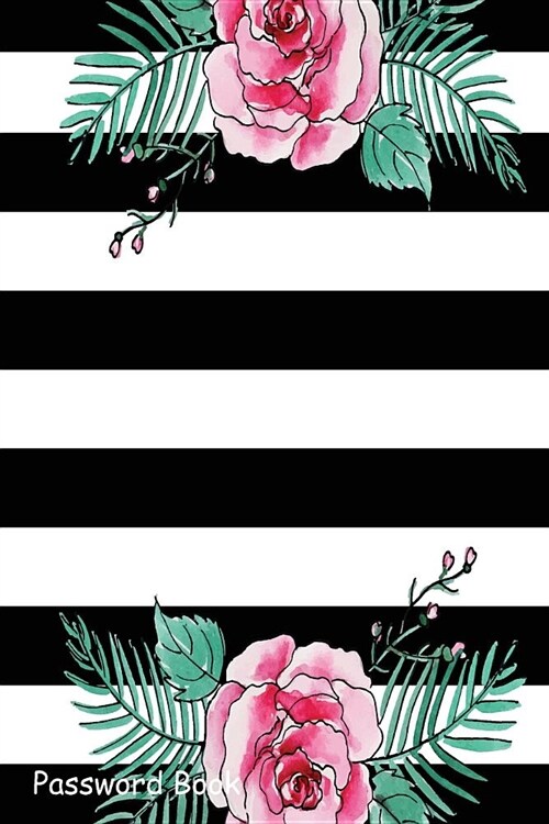 Password Book: Include Alphabetical Index with Watercolor Floral Stripe (Paperback)