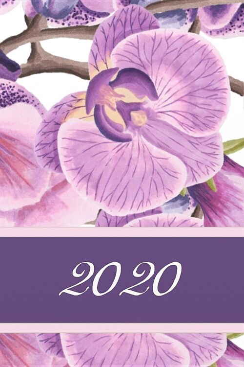 2020: Agenda semainier 2020 - Calendrier des semaines 2020 - Turquoise pointill?- Fleurs Orchid?s (Paperback)