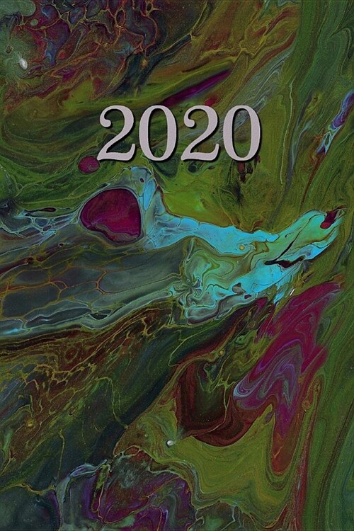 2020: Agenda semainier 2020 - Calendrier des semaines 2020 - Turquoise pointill?- Marbr? (Paperback)