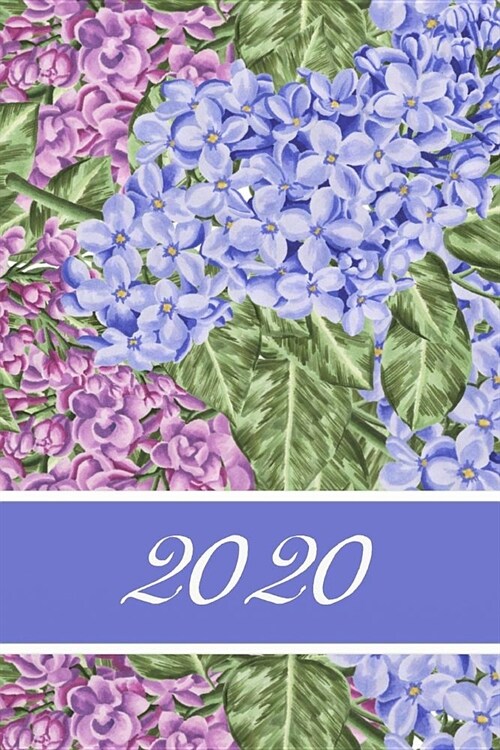 2020: Agenda semainier 2020 - Calendrier des semaines 2020 - Turquoise pointill?- Fleurs Lilas (Paperback)