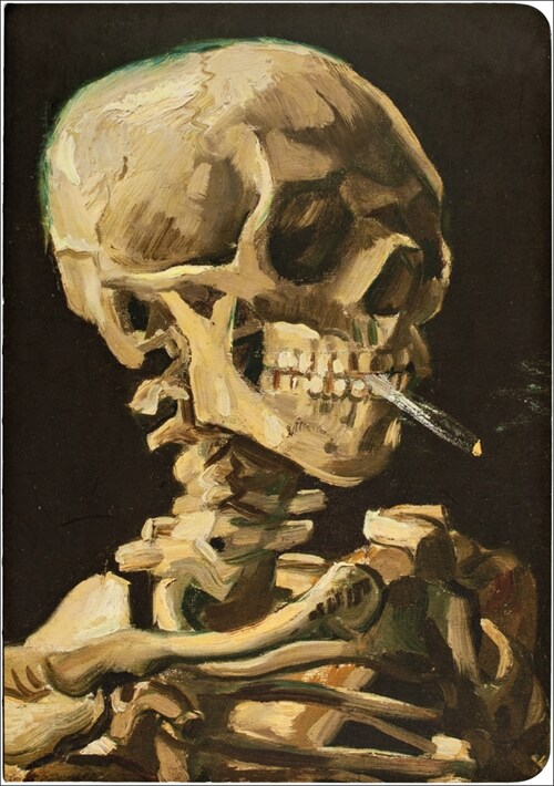 Head of a Skeleton with a Burning Cigarette, Skull, A5 Notebook (Paperback)