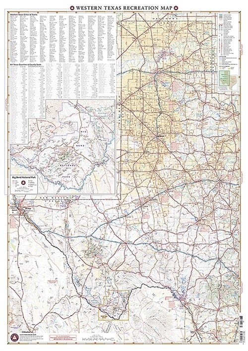 Texas West Recreation Map (Folded, 2016, Revised)